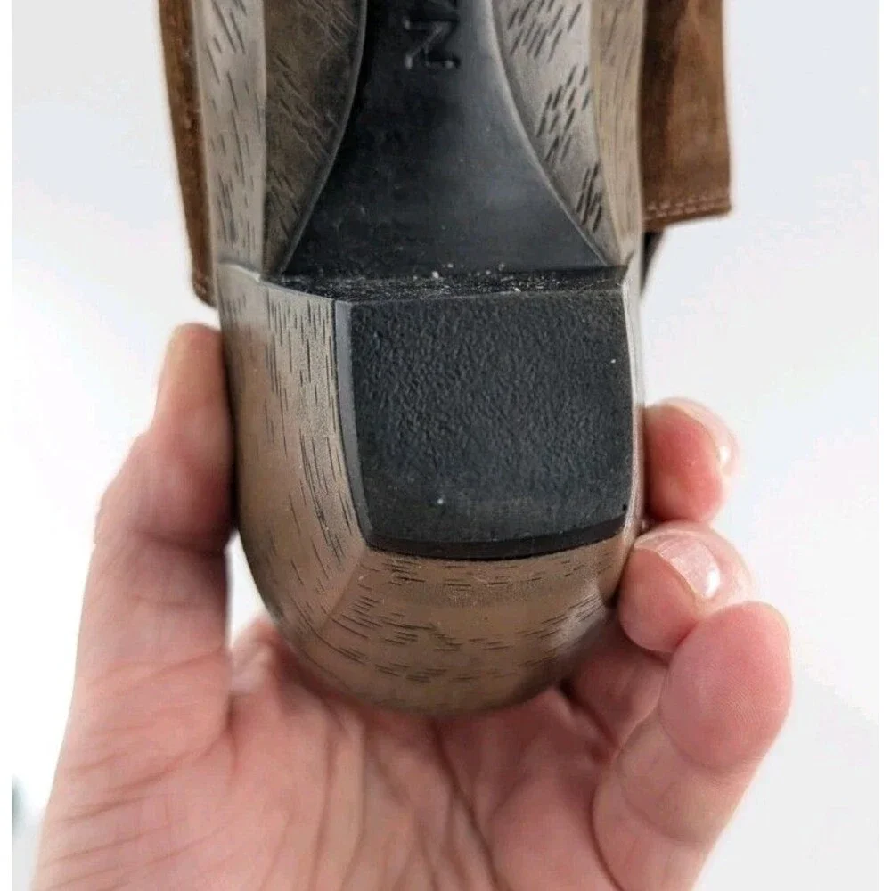 NAOT Upgrade US 7 EU 38 Womens Slingback Mule Clog Brown Suede Leather Comfort